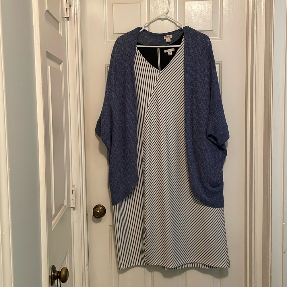 Cato Stripe Dress With Sweater